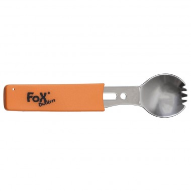 Мультифункціональна ложка-вилка з помаранчевої руків'ям Fox Outdoor