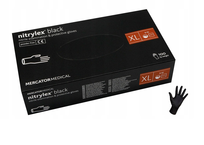Перчатки нитриловые Nitrylex black, размер XL (9-10), 50 пар.