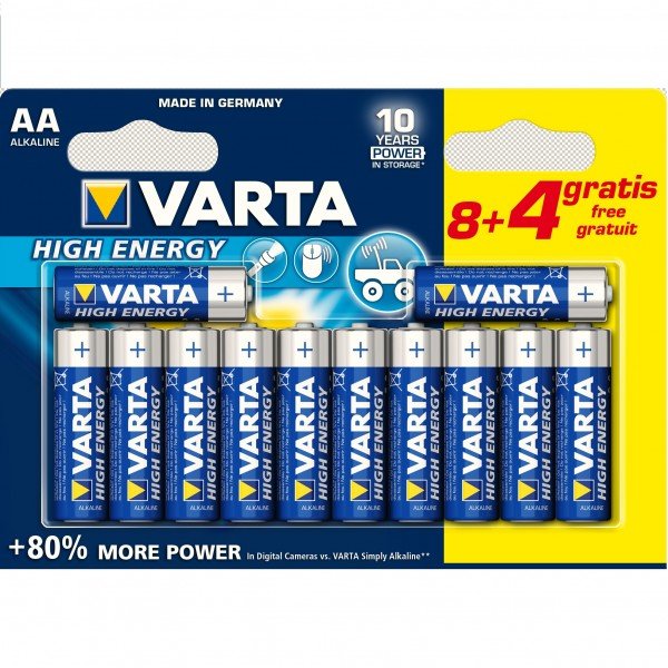 Батарейка Varta LONGLIFE Power AA BLI 12 (8+4) ALKALINE