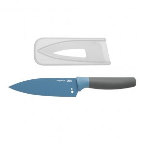 Нож поварской BERGHOFF LEO с отверстиями для чистки пряных трав, голубой, 14 см (3950106)