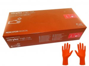 Перчатки нитриловые Nitrylex high risk, размер L (8-9), 50 пар