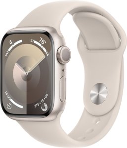 Смарт-часы Apple Watch 9 GPS 41mm Starlight Aluminium Case with Starlight Sport Band - S/M
