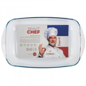 Форма для выпечки Bravo Chef стеклянная прямоугольная (39x25x7) (BC-249B/FR)