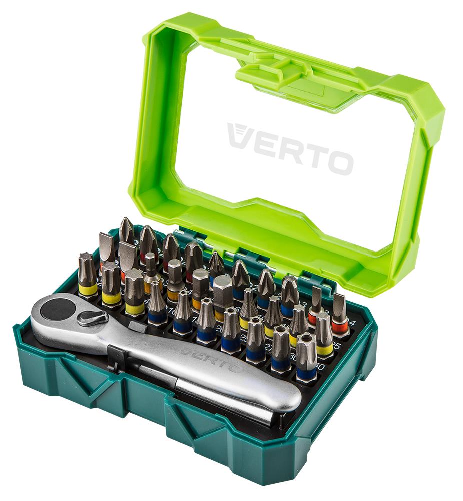 Набір насадок Verto 32 шт. + ключ трещоточний для насадок