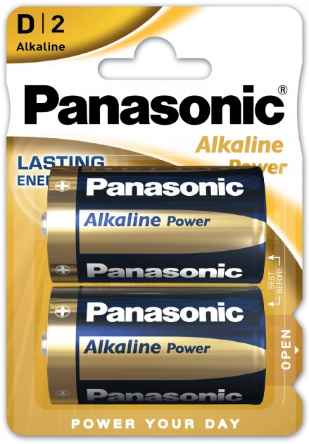 Батарейка Panasonic ALKALINE POWER лужна D(LR20) блістер, 2 шт. (LR20REB/2BP)
