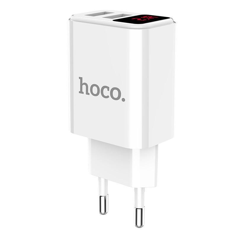 Зарядний пристрій HOCO C63A Victoria 2USB/2,1A/LCD White
