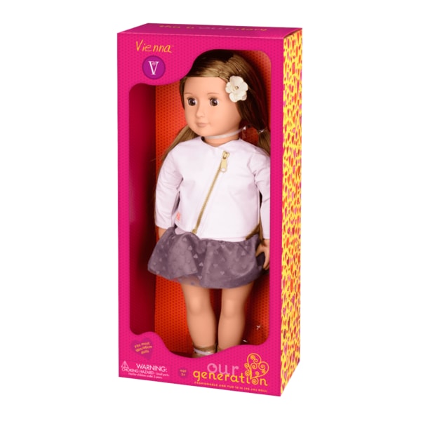 Лялька Our Generation Віена (46 см) в рожевій шкіряній куртці