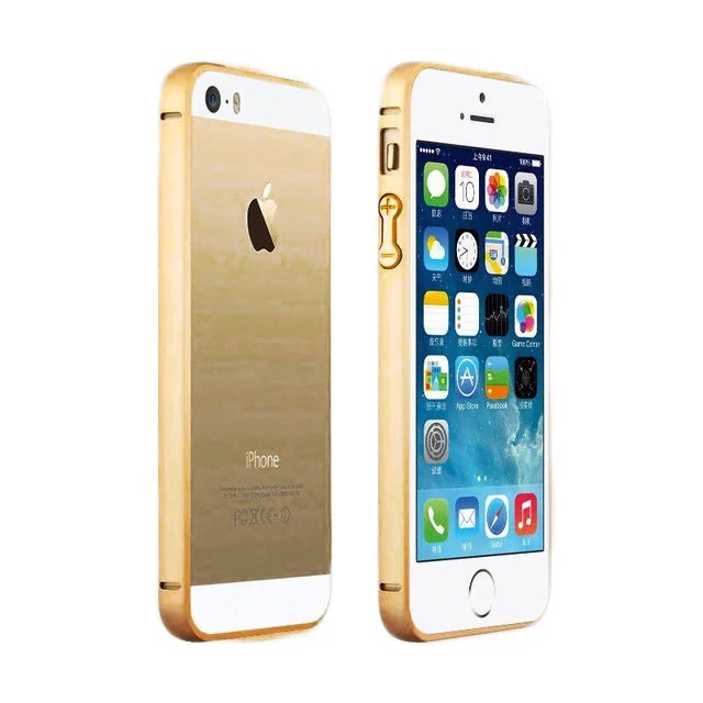 Бампер WOWcase Metall bumper Gold for iPhone 5/5s