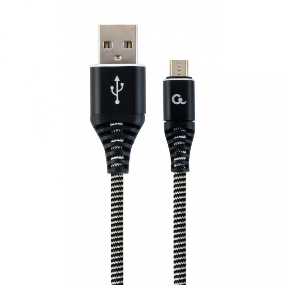 Кабель Cablexpert CC-USB2B-AMmBM-2M-BW, USB 2.0 A-папа/Micro B-папа, 2,0 м.