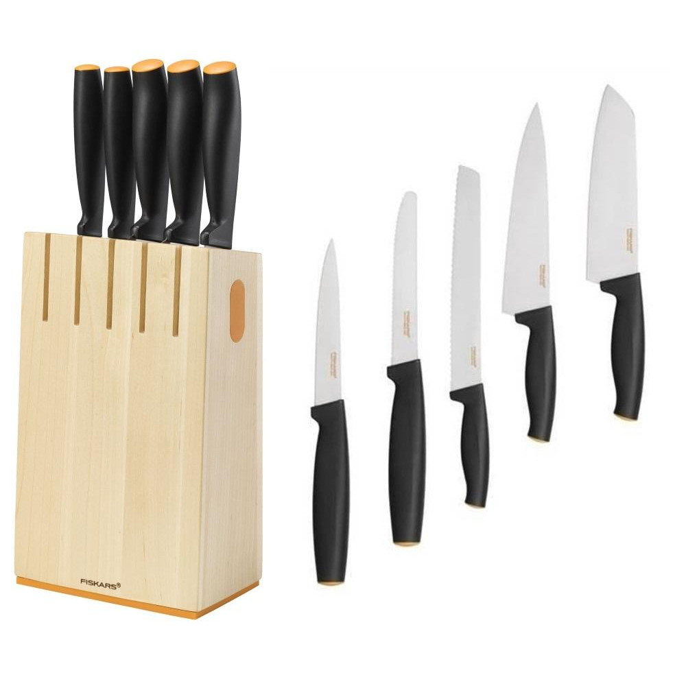 Набір ножів Fiskars Form з дерев'яною підставкою, 5 шт (1014211)