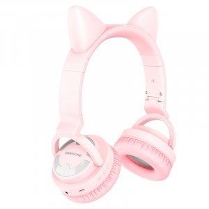 Наушники BOROFONE BO15 Cat ear girl pink